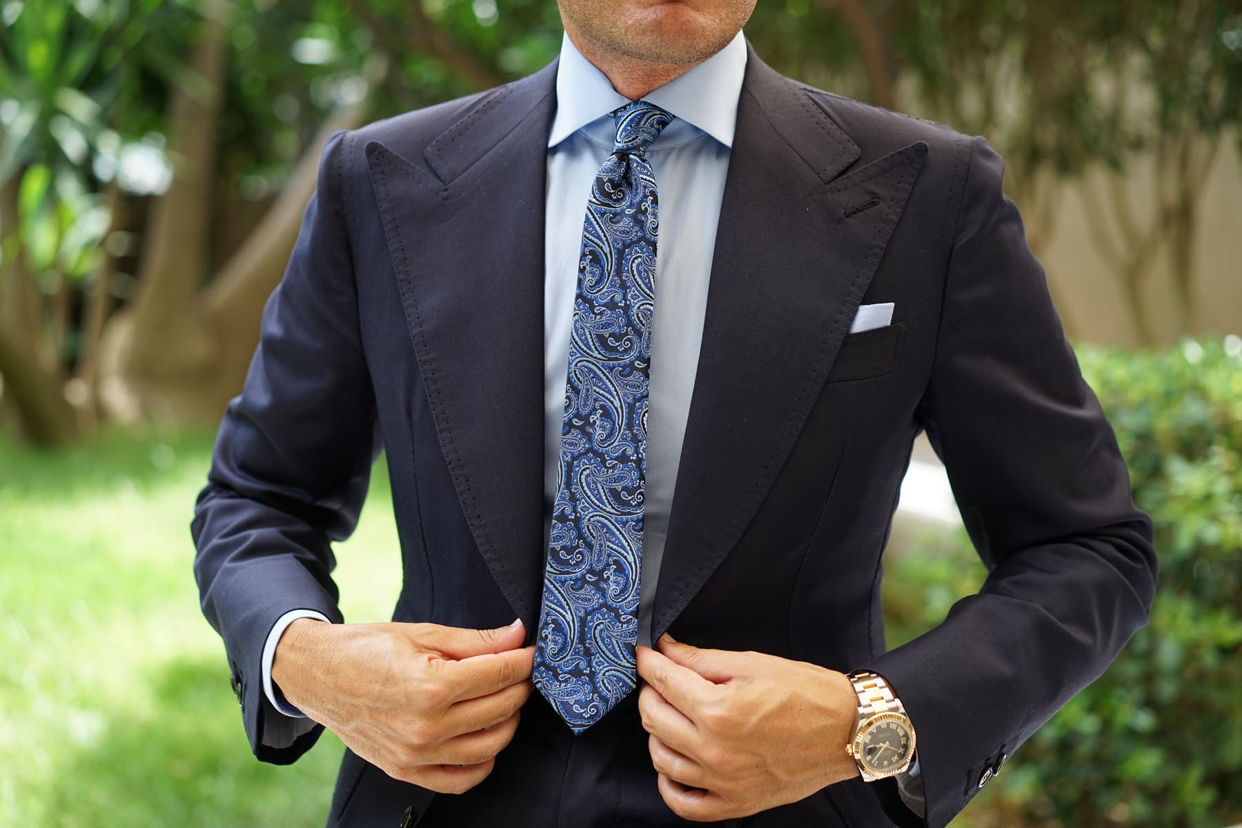 Paisley Black and Blue Skinny Tie | Designer Thin Narrow Ties Necktie ...
