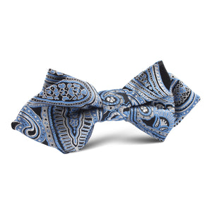 Paisley Blue Diamond Bow Tie