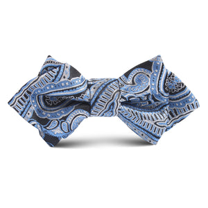 Paisley Blue Kids Diamond Bow Tie