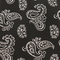 Paisley Coal Black Skinny Tie fabric
