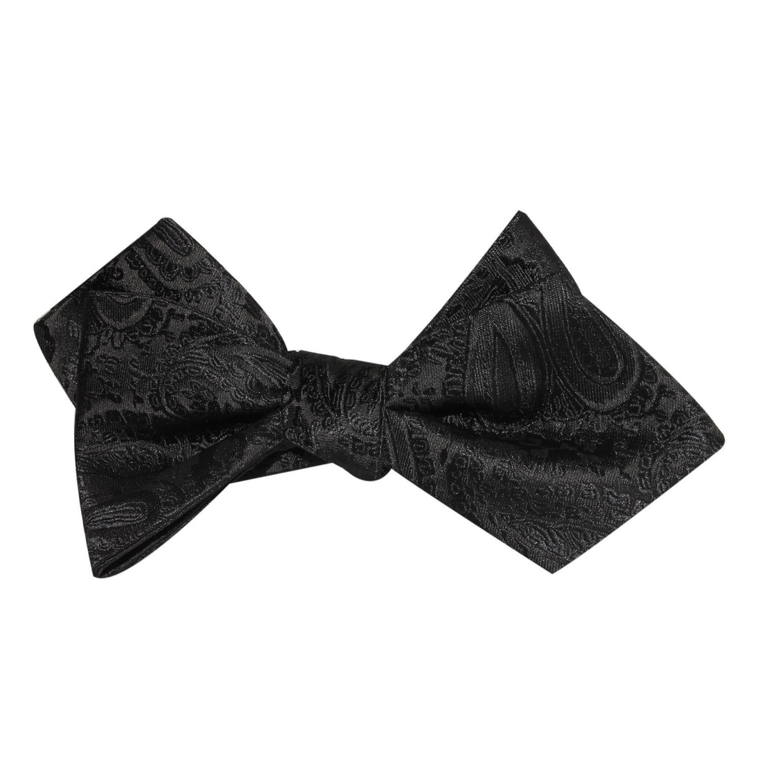 Paisley Midnight Black Self Tie Diamond Tip Bow Tie 2