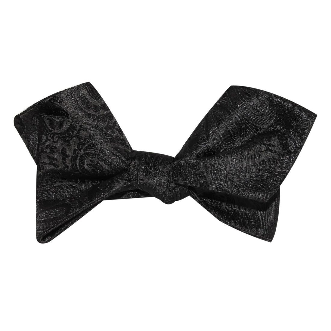 Paisley Midnight Black Self Tie Diamond Tip Bow Tie 3