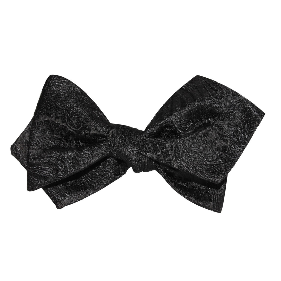 Paisley Midnight Black Self Tie Diamond Tip Bow Tie 1