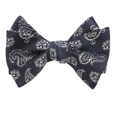 Paisley Navy Blue - Bow Tie (Untied) Self tied knot by OTAA