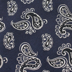 Paisley Navy Blue Fabric Self Tie Diamond Tip Bow Tie X254
