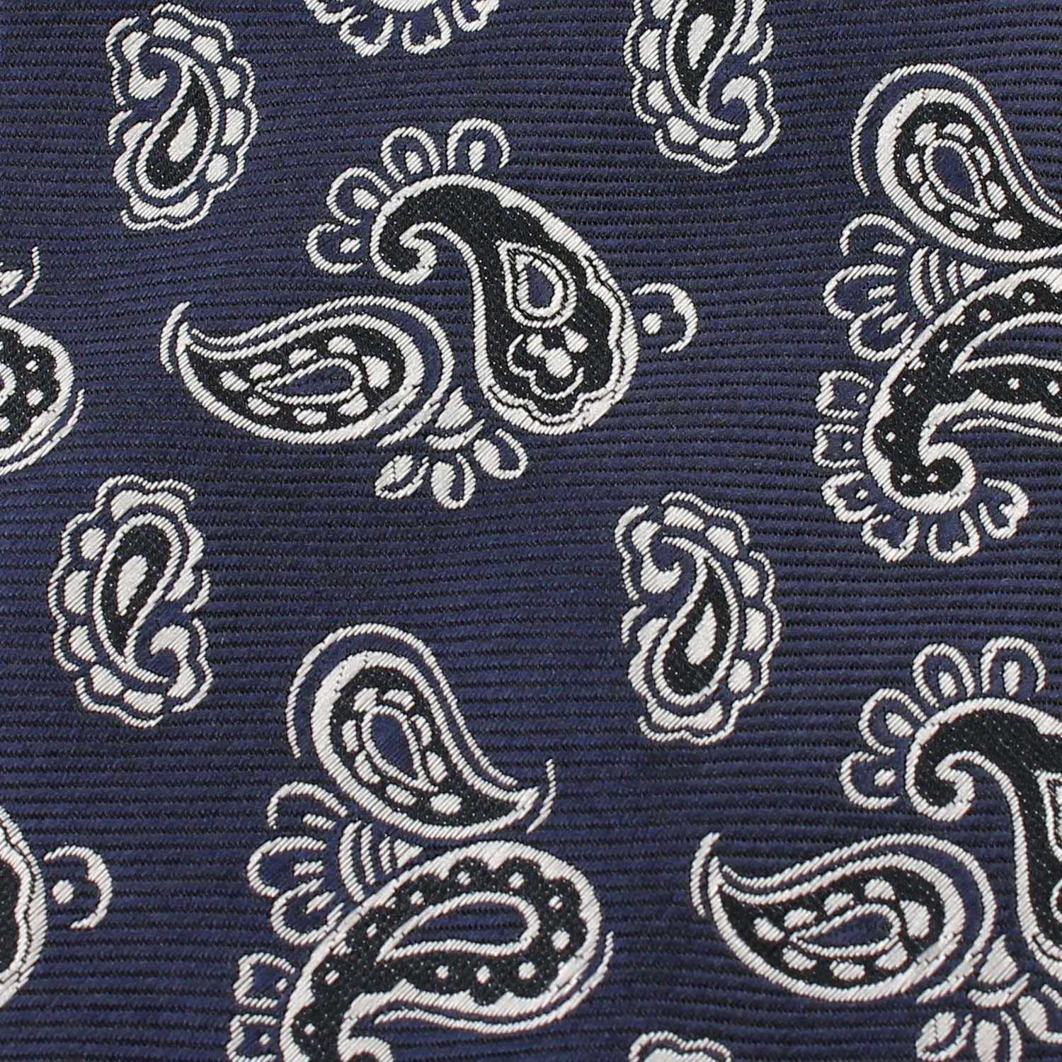 Paisley Navy Blue Fabric Skinny Tie X254