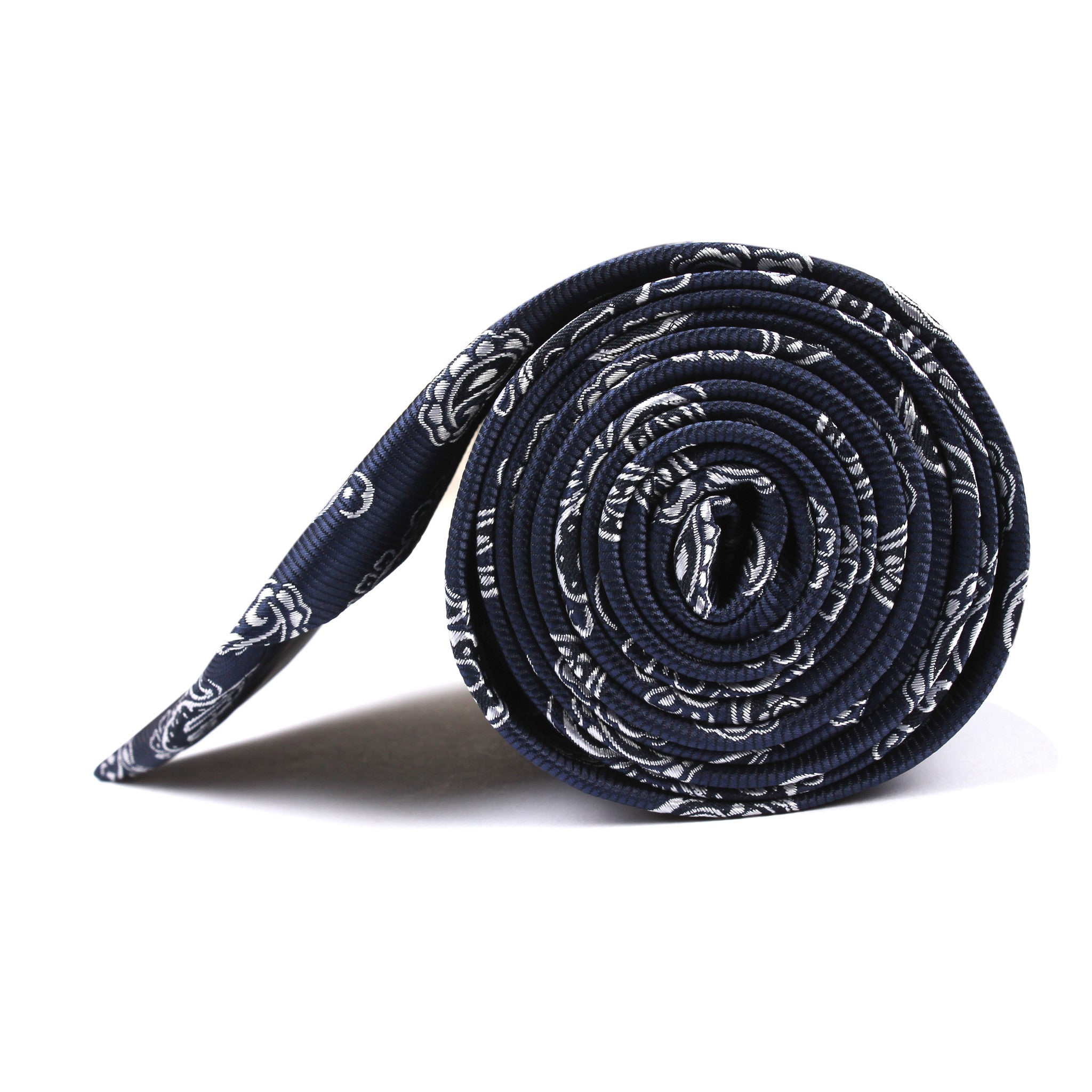 Paisley Navy Blue Tie Side View
