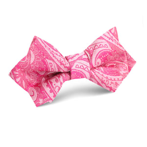 Paisley Pink Diamond Bow Tie