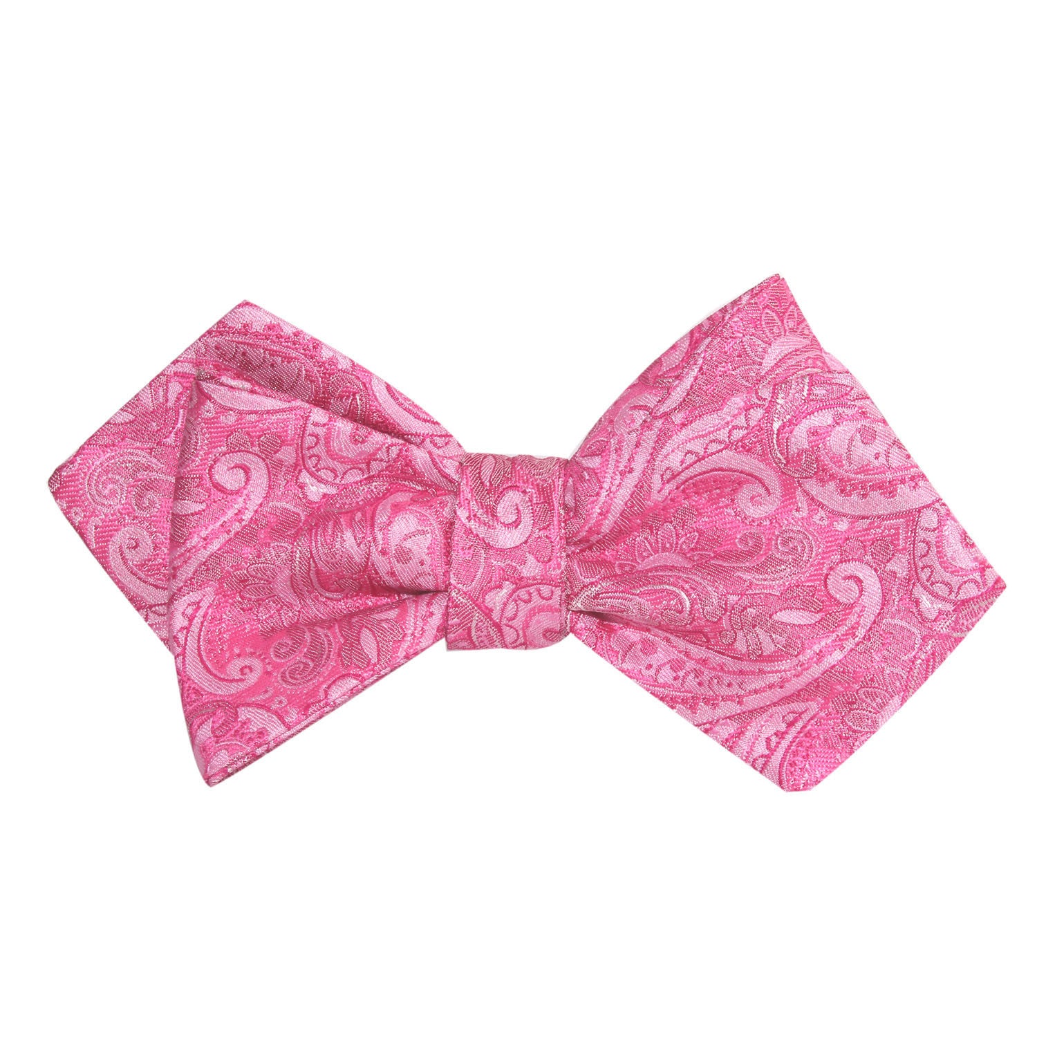 Paisley Pink Self Tie Diamond Tip Bow Tie 1