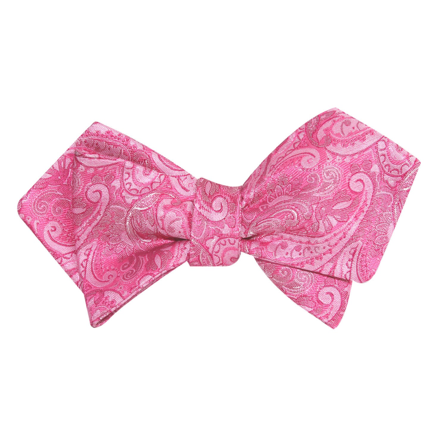 Paisley Pink Self Tie Diamond Tip Bow Tie 2