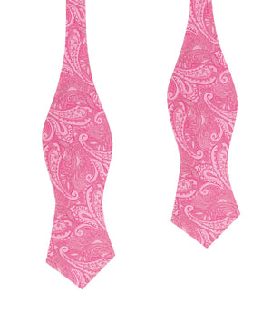 Paisley Pink Self Tie Diamond Tip Bow Tie