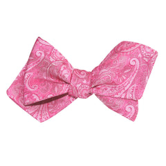 Paisley Pink Self Tie Diamond Tip Bow Tie 3