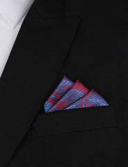 Paisley Purple and Red -Oxygen Three Point Pocket Square Fold
