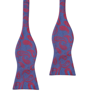 Paisley Purple and Red - Bow Tie (Untied)