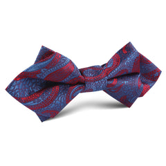 Paisley Purple and Red Diamond Bow Tie