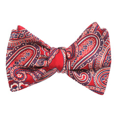Paisley Red - Bow Tie (Untied) Self tied knot by OTAA