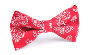 Paisley Red Bow Tie