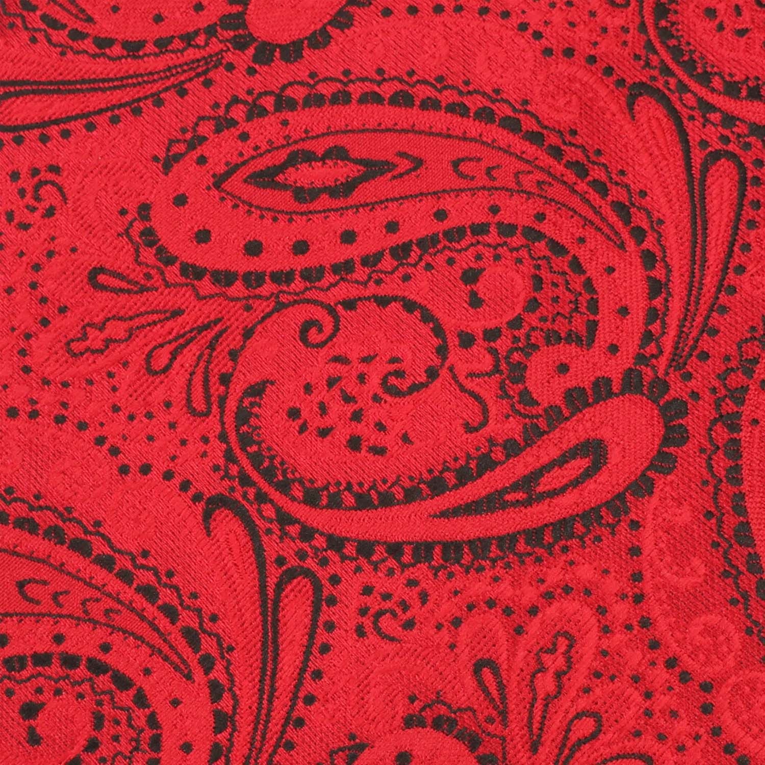 Paisley Red Maroon with Black Fabric Pocket Square X016