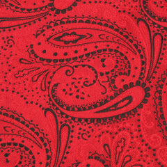 Paisley Red Maroon with Black Tie Fabric