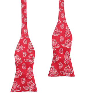 Paisley Red Self Tie Bow Tie