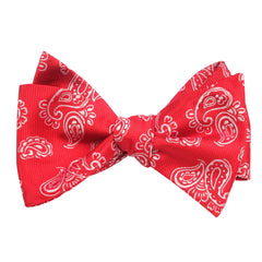 Paisley Red Self Tie Bow Tie Self tied knot by OTAA