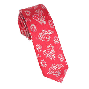 Paisley Red Skinny Tie