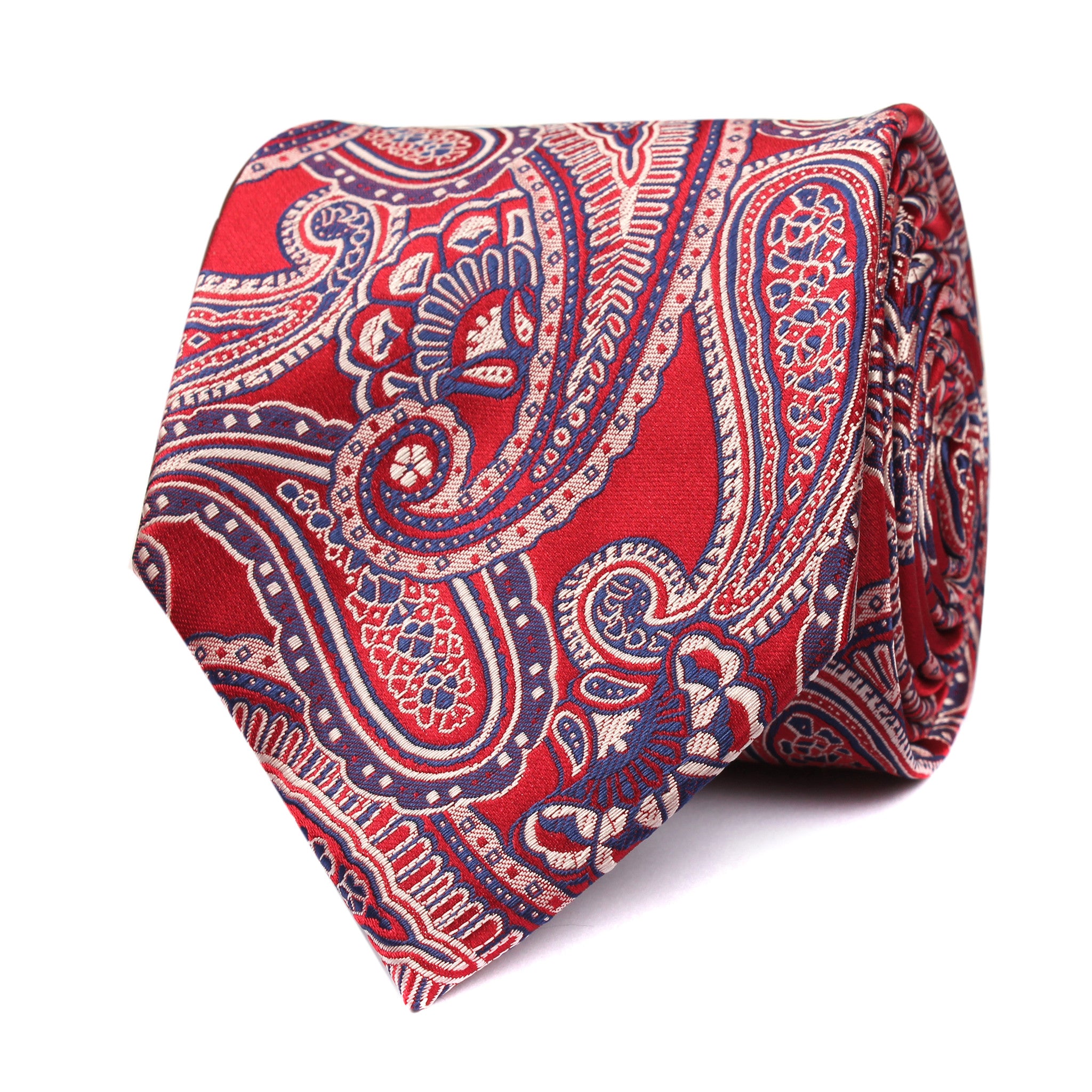 Paisley Red Tie Front View