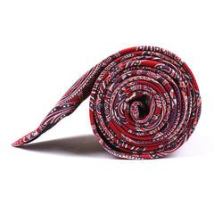 Paisley Red Tie Side View