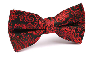 Paisley Red and Black Bow Tie
