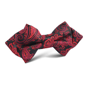 Paisley Red and Black Diamond Bow Tie
