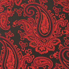 Paisley Red and Black Fabric Skinny Tie X718