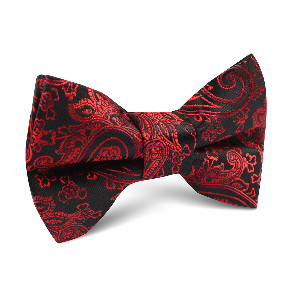 Paisley Red and Black Kids Bow Tie