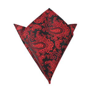Paisley Red and Black Pocket Square