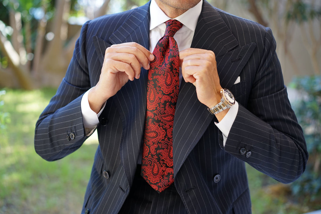 Paisley Red And Black Tie | Best Men's Ties | Maroon Neckties | Best Neckties For Men