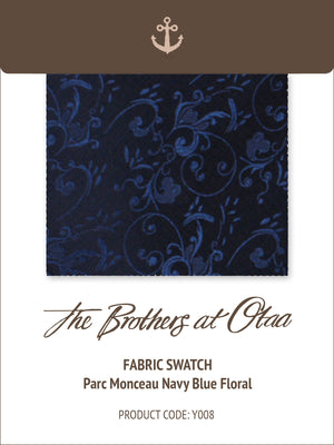 Fabric Swatch (Y008) - Parc Monceau Navy Blue Floral