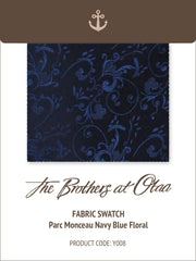 Parc Monceau Navy Blue Floral Y008 Fabric Swatch