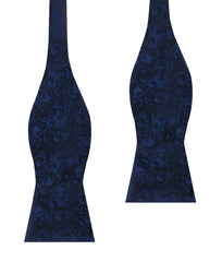 Parc Monceau Navy Blue Floral Self Bow Tie