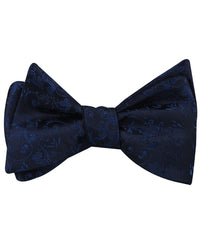 Parc Monceau Navy Blue Floral Self Tied Bow Tie