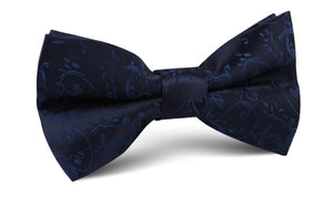 Parc Monceau Navy Blue Floral Bow Tie