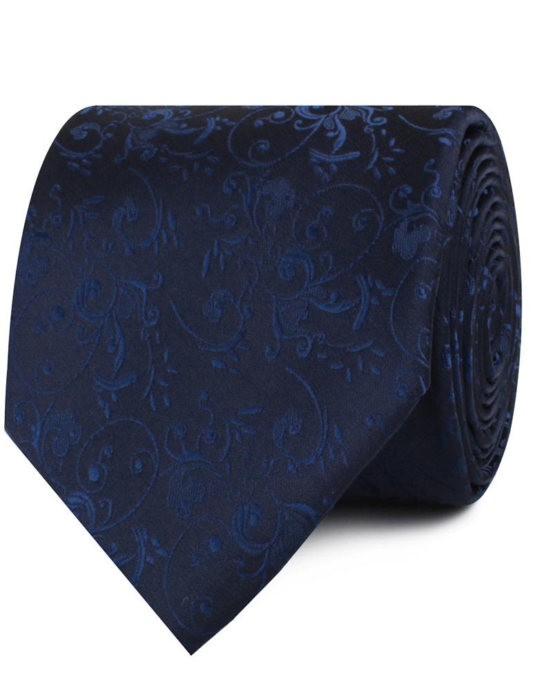 Parc Monceau Navy Blue Floral Neckties