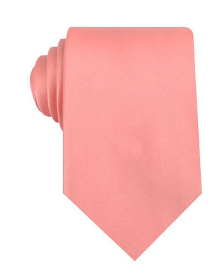 Parfait Coral Satin Necktie