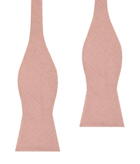 Paris Blush Pink Textured Vintage Linen Self Bow Tie
