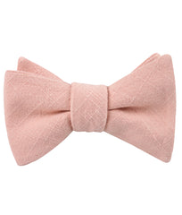 Paris Blush Pink Textured Vintage Linen Self Tie Bow Tie