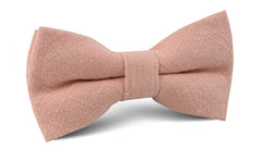 Paris Blush Pink Textured Vintage Linen Bow Tie