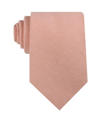 Paris Blush Pink Textured Vintage Linen Necktie