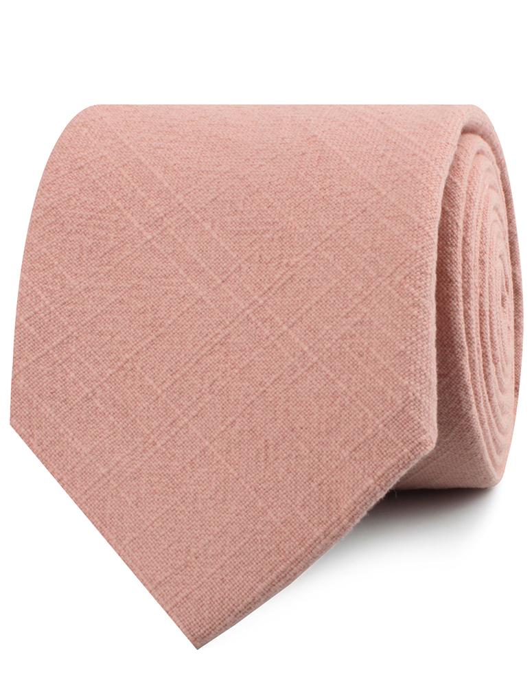 Paris Blush Pink Textured Vintage Linen Neckties