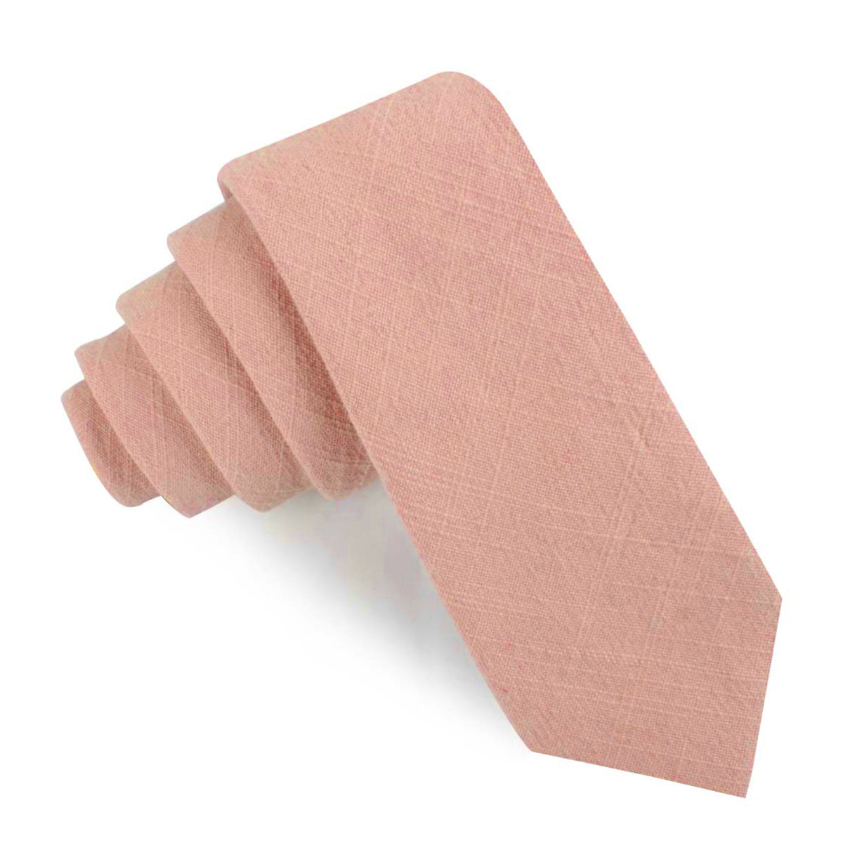 Paris Blush Pink Textured Vintage Linen Skinny Tie
