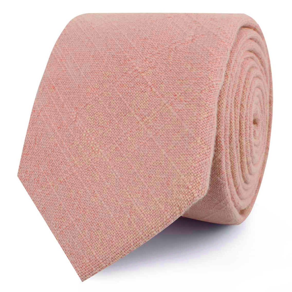 Paris Blush Pink Textured Vintage Linen Skinny Ties