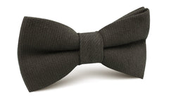 Paros Charcoal Linen Bow Tie