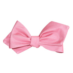 Pastel Pink Self Tie Diamond Tip Bow Tie 3